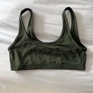 Aritzia Olive Green Scoop Neck Sports Bra